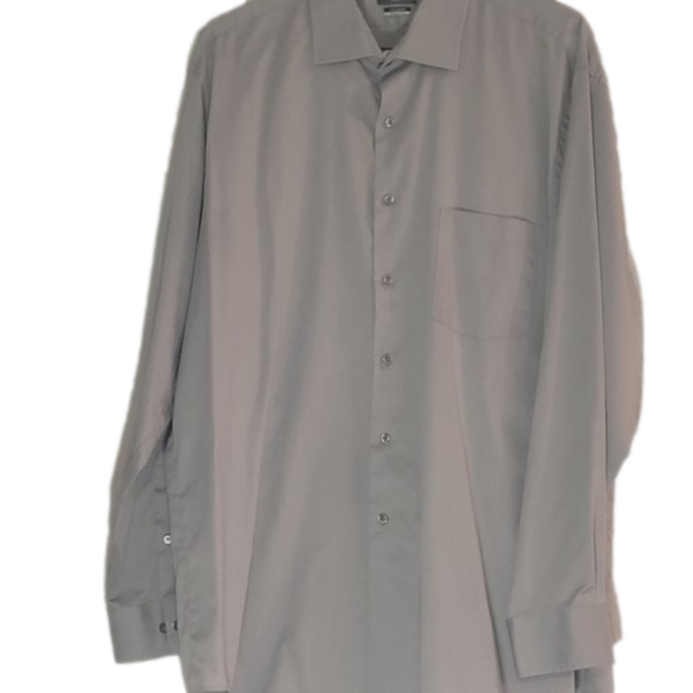 VAN HEUSEN MENS DRESS SHIRT GRAY REGULAR FIT